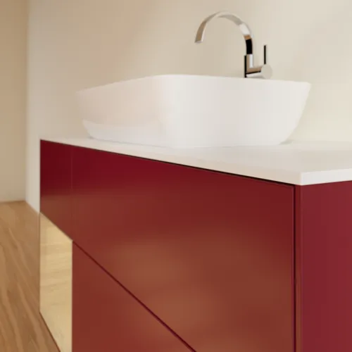 VILLEROY BOCH Toaletní skříňka Finion, s osvětlením, 3 výsuvy, 1200 x 603 x 501 mm, matný lak Peony / dubová dýha / bílé matné sklo #F821PCHB, obrázek 6