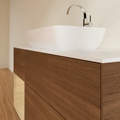 VILLEROY BOCH Toaletní skříňka Finion, s osvětlením, 3 výsuvy, 1200 x 603 x 501 mm, ořechová dýha / dubová dýha / sklo bílé matné #F821PCGN, obrázek 6