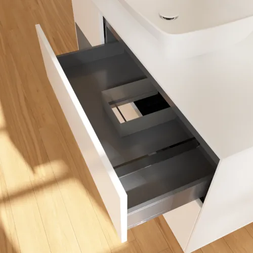 VILLEROY BOCH Toaletní skříňka Finion, s osvětlením, 3 výsuvy, 1200 x 603 x 501 mm, bílý matný lak / antracitový matný lak / bílé matné sklo #F821GKMT, obrázek 8