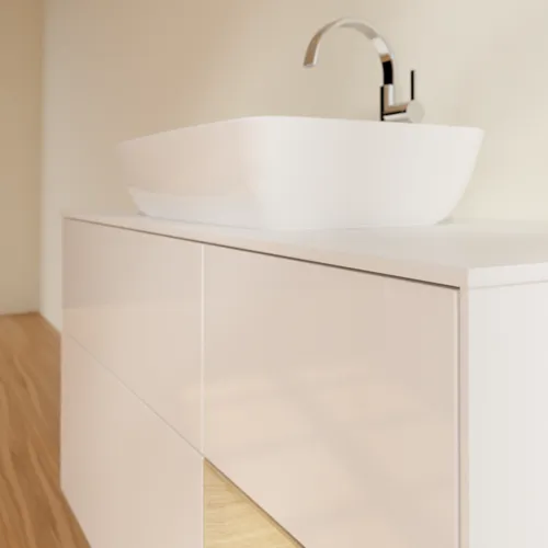 VILLEROY BOCH Toaletní skříňka Finion, s osvětlením, 3 výsuvy, 1200 x 603 x 501 mm, lesklý bílý lak / dubová dýha / sklo bílé matné #F831PCGF, obrázek 6