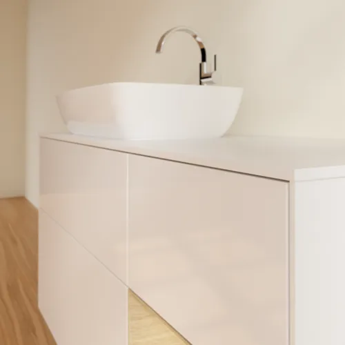 VILLEROY BOCH Toaletní skříňka Finion, s osvětlením, 3 výsuvy, 1200 x 603 x 501 mm, lesklý bílý lak / dubová dýha / sklo bílé matné #F811PCGF, obrázek 6