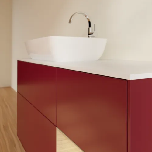 VILLEROY BOCH Toaletní skříňka Finion, s osvětlením, 3 výsuvy, 1200 x 603 x 501 mm, matný lak Peony / dubová dýha / bílé matné sklo #F811PCHB, obrázek 6