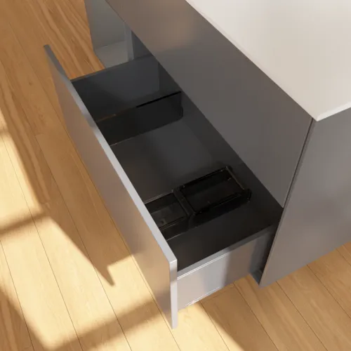 VILLEROY BOCH Toaletní skříňka Finion, s osvětlením, 3 výsuvy, 1200 x 603 x 501 mm, antracit matný lak / antracit matný lak / sklo bílé matné #F821GKGK, obrázek 7