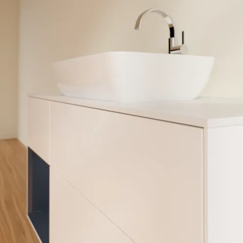 VILLEROY BOCH Toaletní skříňka Finion, s osvětlením, 3 výsuvy, 1200 x 603 x 501 mm, bílý matný lak / půlnoční modrý matný lak / bílé matné sklo #F821HGMT, obrázek 6