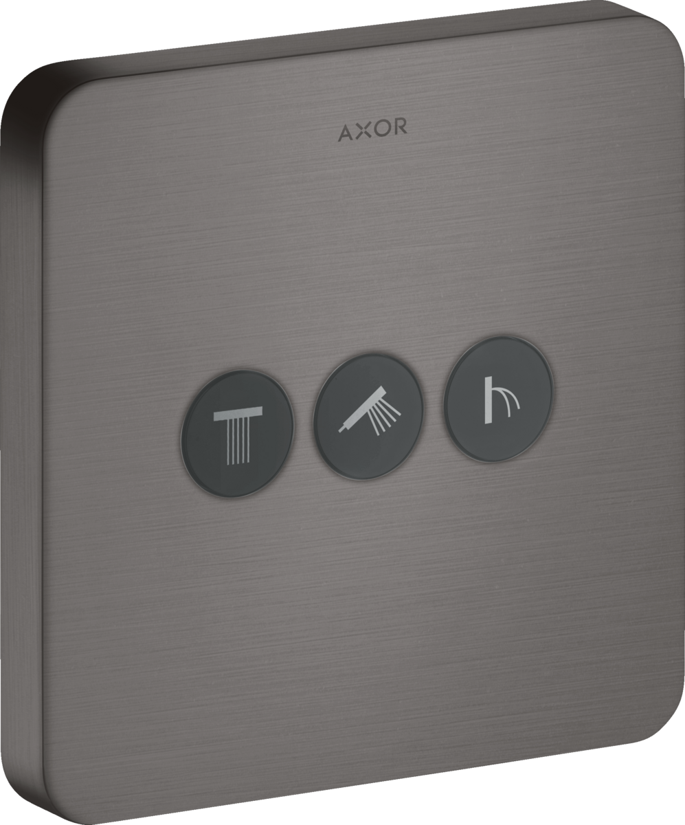 HANSGROHE AXOR ShowerSelect skrytý ventil softsquare pro 3 spotřebiče #36773340 - Brushed Black Chrome