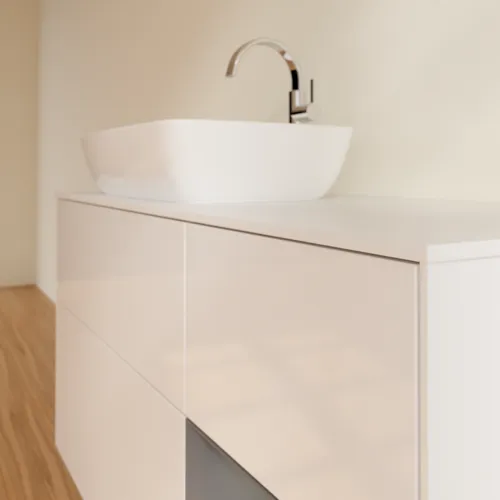 VILLEROY BOCH Toaletní skříňka Finion, s osvětlením, 3 výsuvy, 1200 x 603 x 501 mm, lesklý bílý lak / antracitový matný lak / bílé matné sklo #F811GKGF, obrázek 6