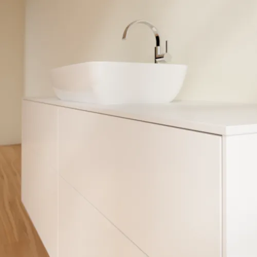 VILLEROY BOCH Toaletní skříňka Finion, 4 výsuvy, 1600 x 603 x 501 mm, bílý matný lak / sklo bílé matné #F85100MT, obrázek 5