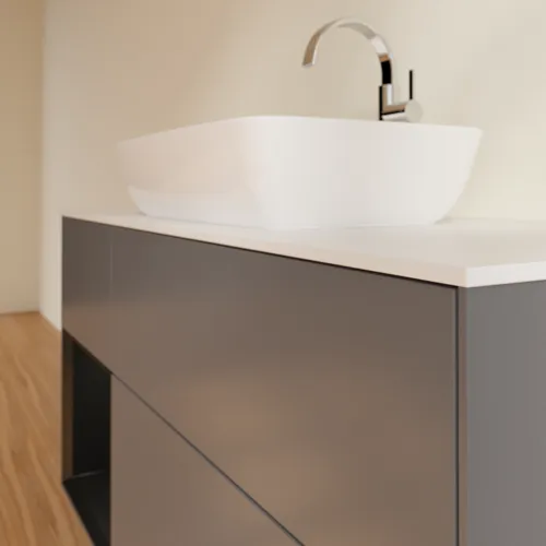 VILLEROY BOCH Toaletní skříňka Finion, s osvětlením, 3 výsuvy, 1200 x 603 x 501 mm, antracitový matný lak / černý matný lak / bílé matné sklo #F821PDGK, obrázek 6