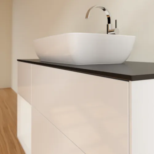 VILLEROY BOCH Toaletní skříňka Finion, s osvětlením, 3 výsuvy, 1200 x 603 x 501 mm, lesklý bílý lak / lesklý bílý lak / sklo černé matné #F822GFGF, obrázek 6