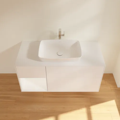 VILLEROY BOCH Toaletní skříňka Finion, s osvětlením, 3 výsuvy, 1200 x 603 x 501 mm, bílý matný lak / bílý matný lak / sklo bílé matné #F821MTMT, obrázek 4