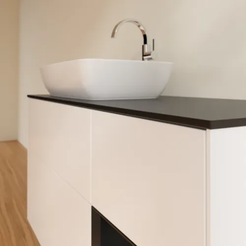 VILLEROY BOCH Toaletní skříňka Finion, s osvětlením, 3 výsuvy, 1200 x 603 x 501 mm, bílý matný lak / černý matný lak / černé matné sklo #F812PDMT, obrázek 6