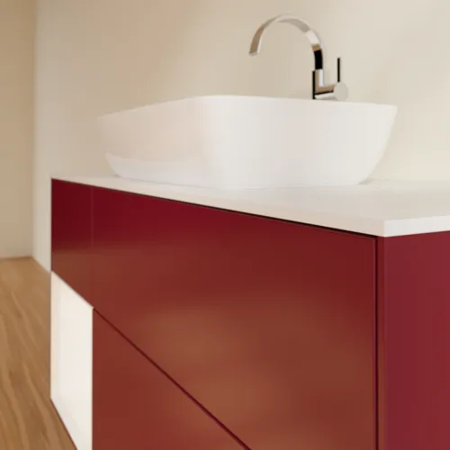 VILLEROY BOCH Toaletní skříňka Finion, s osvětlením, 3 výsuvy, 1200 x 603 x 501 mm, Peony Matt Lacquer / White Matt Lacquer / Glass White Matt #F821MTHB, obrázek 6