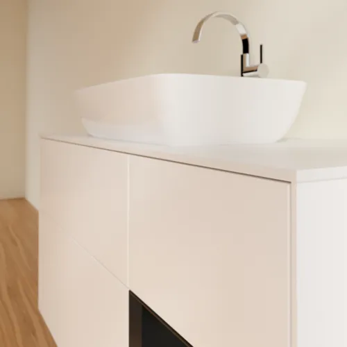 VILLEROY BOCH Toaletní skříňka Finion, s osvětlením, 3 výsuvy, 1200 x 603 x 501 mm, bílý matný lak / černý matný lak / bílé matné sklo #F831PDMT, obrázek 6