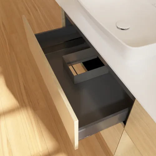 VILLEROY BOCH Toaletní skříňka Finion, s osvětlením, 3 výsuvy, 1200 x 603 x 501 mm, dubová dýha / dubová dýha / sklo bílé matné #F811PCPC, obrázek 8