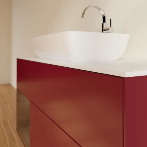 VILLEROY BOCH Toaletní skříňka Finion, s osvětlením, 3 výsuvy, 1200 x 603 x 501 mm, matný lak Peony / ořechová dýha / bílé matné sklo #F821GNHB, obrázek 6