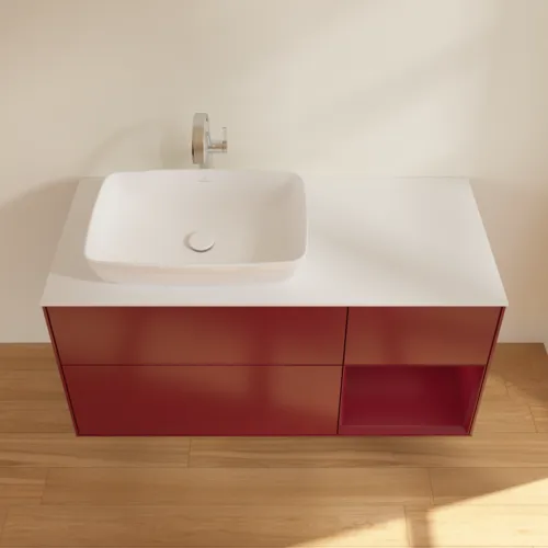 VILLEROY BOCH Toaletní skříňka Finion, s osvětlením, 3 výsuvy, 1200 x 603 x 501 mm, Peony Matt Lacquer / Peony Matt Lacquer / Glass White Matt #F811HBHB, obrázek 4