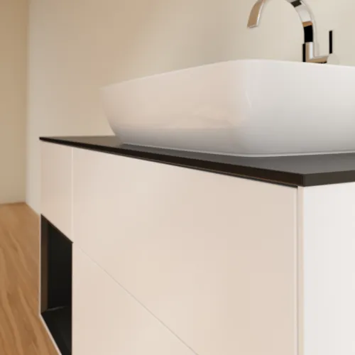 VILLEROY BOCH Toaletní skříňka Finion, s osvětlením, 3 výsuvy, 1200 x 603 x 501 mm, bílý matný lak / černý matný lak / černé matné sklo #F802PDMT, obrázek 6