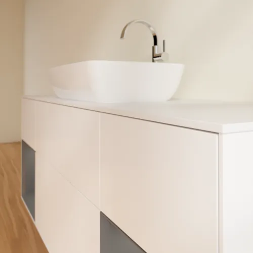 VILLEROY BOCH Toaletní skříňka Finion, s osvětlením, 4 výsuvy, 1600 x 603 x 501 mm, bílý matný lak / antracitový matný lak / bílé matné sklo #F861GKMT, obrázek 6
