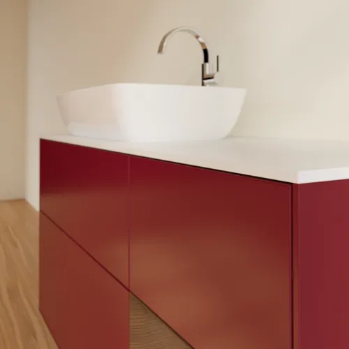 VILLEROY BOCH Toaletní skříňka Finion, s osvětlením, 3 výsuvy, 1200 x 603 x 501 mm, matný lak Peony / ořechová dýha / bílé matné sklo #F811GNHB, obrázek 6