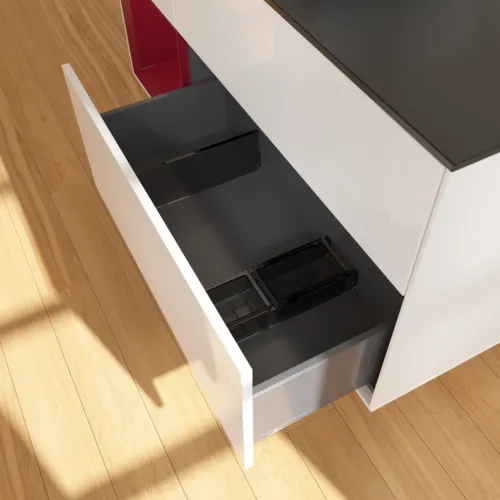 VILLEROY BOCH Toaletní skříňka Finion, s osvětlením, 3 výsuvy, 1200 x 603 x 501 mm, lesklý bílý lak / matný lak Pivoňka / matné černé sklo #F822HBGF, obrázek 7