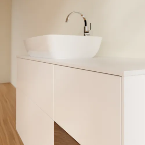 VILLEROY BOCH Toaletní skříňka Finion, s osvětlením, 3 výsuvy, 1200 x 603 x 501 mm, bílý matný lak / ořechová dýha / sklo bílé matné #F811GNMT, obrázek 6