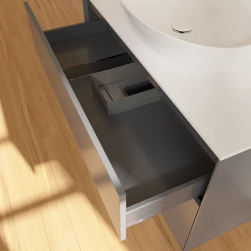 VILLEROY BOCH Toaletní skříňka Finion, s osvětlením, 2 výsuvy, 1000 x 603 x 501 mm, antracit matný lak / antracit matný lak / sklo bílé matné #F891GKGK, obrázek 8