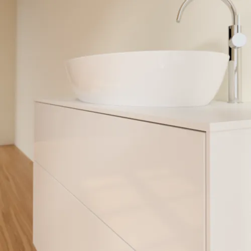 VILLEROY BOCH Toaletní skříňka Finion, 2 výsuvy, 1000 x 603 x 501 mm, lesklý bílý lak / sklo bílé matné #F88100GF, obrázek 5