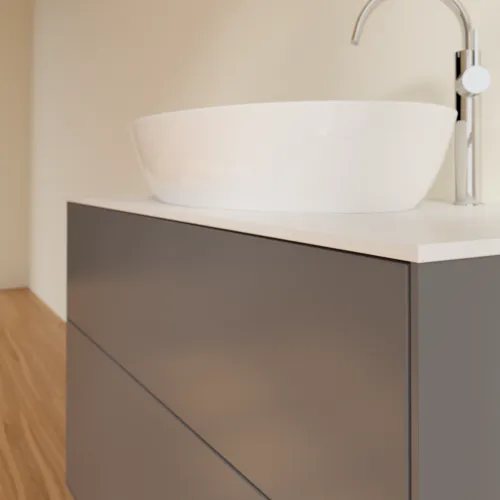 VILLEROY BOCH Toaletní skříňka Finion, 2 výsuvy, 1000 x 603 x 501 mm, antracit matný lak / sklo bílé matné #F88100GK, obrázek 5