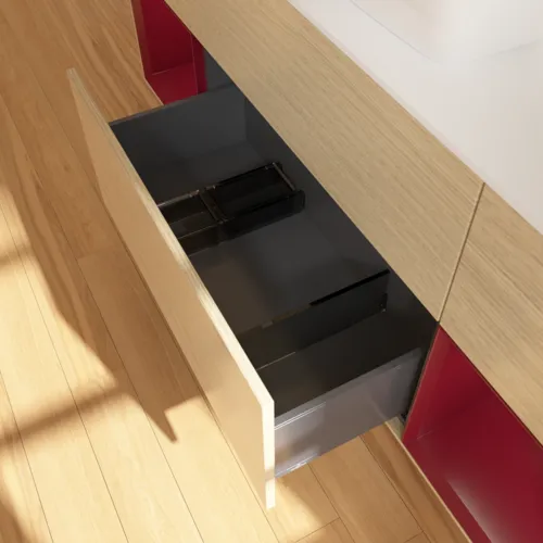 VILLEROY BOCH Toaletní skříňka Finion, s osvětlením, 4 výsuvy, 1600 x 603 x 501 mm, dubová dýha / matný lak Pivoňka / matné bílé sklo #F861HBPC, obrázek 7