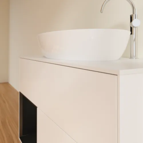 VILLEROY BOCH Toaletní skříňka Finion, s osvětlením, 2 výsuvy, 1000 x 603 x 501 mm, bílý matný lak / černý matný lak / bílé matné sklo #F891PDMT, obrázek 6