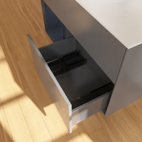 VILLEROY BOCH Toaletní skříňka Finion, s osvětlením, 2 výsuvy, 1000 x 603 x 501 mm, antracitový matný lak / půlnoční modrý matný lak / bílé matné sklo #F891HGGK, obrázek 7