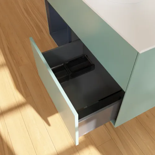 VILLEROY BOCH Toaletní skříňka Finion, s osvětlením, 2 výsuvy, 1000 x 603 x 501 mm, olivový matný lak / půlnoční modrý matný lak / bílé matné sklo #F891HGGM, obrázek 7