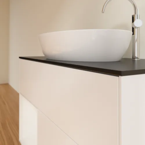 VILLEROY BOCH Umyvadlová skříňka Finion, s osvětlením, 2 výsuvy, 1000 x 603 x 501 mm, bílý matný lak / bílý lesklý lak / černé matné sklo #F892GFMT, obrázek 6
