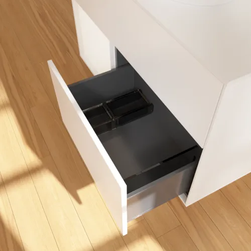 VILLEROY BOCH Toaletní skříňka Finion, s osvětlením, 2 výsuvy, 1000 x 603 x 501 mm, bílý matný lak / bílý matný lak / sklo bílé matné #F891MTMT, obrázek 7