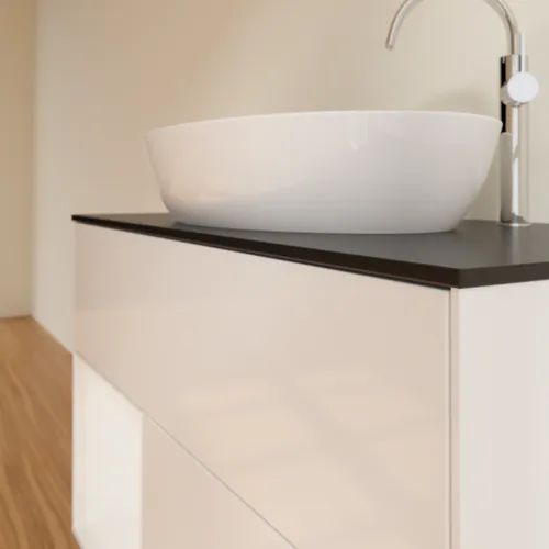 VILLEROY BOCH Toaletní skříňka Finion, s osvětlením, 2 výsuvy, 1000 x 603 x 501 mm, lesklý bílý lak / lesklý bílý lak / sklo černé matné #F892GFGF, obrázek 6
