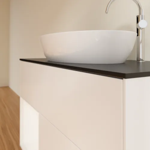 VILLEROY BOCH Toaletní skříňka Finion, s osvětlením, 2 výsuvy, 1000 x 603 x 501 mm, bílý matný lak / bílý matný lak / černé matné sklo #F892MTMT, obrázek 6