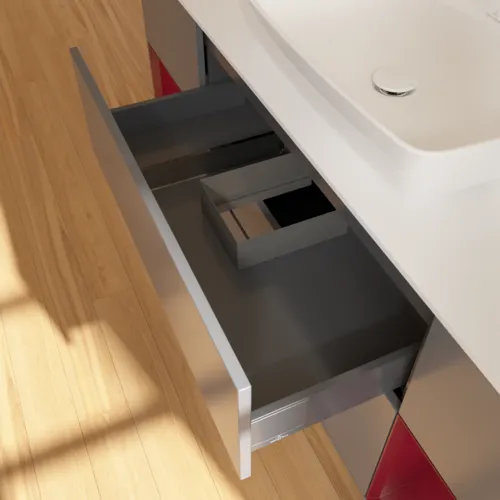 VILLEROY BOCH Toaletní skříňka Finion, s osvětlením, 4 výsuvy, 1600 x 603 x 501 mm, antracit matný lak / pivoňka matný lak / sklo bílé matné #F861HBGK, obrázek 8