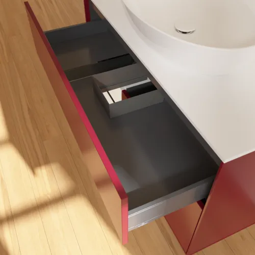 VILLEROY BOCH Toaletní skříňka Finion, s osvětlením, 2 výsuvy, 1000 x 603 x 501 mm, Peony Matt Lacquer / White Matt Lacquer / Glass White Matt #F891MTHB, obrázek 8