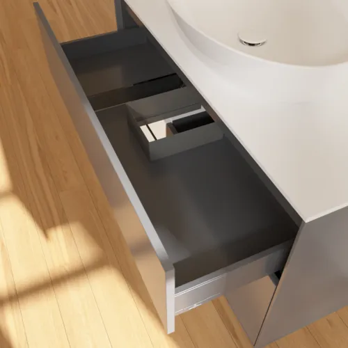 VILLEROY BOCH Toaletní skříňka Finion, s osvětlením, 2 výsuvy, 1000 x 603 x 501 mm, antracitový matný lak / bílý matný lak / bílé matné sklo #F891MTGK, obrázek 8