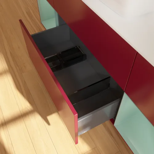 VILLEROY BOCH Toaletní skříňka Finion, s osvětlením, 4 výsuvy, 1600 x 603 x 501 mm, Pivoňka matný lak / Olivový matný lak / Sklo bílé matné #F861GMHB, obrázek 7