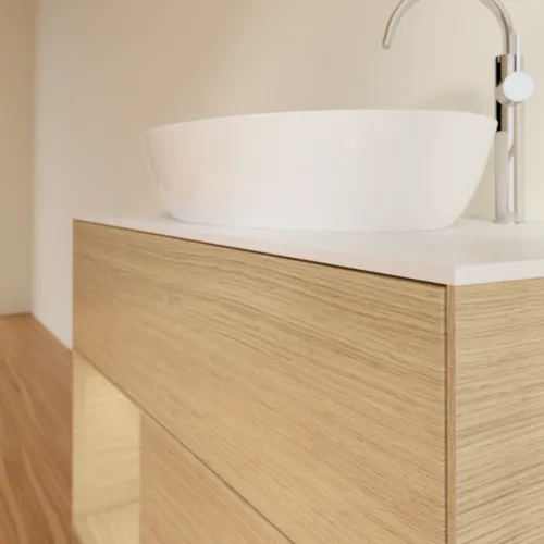 VILLEROY BOCH Toaletní skříňka Finion, s osvětlením, 2 výsuvy, 1000 x 603 x 501 mm, dubová dýha / dubová dýha / sklo bílé matné #F891PCPC, obrázek 6