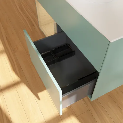 VILLEROY BOCH Toaletní skříňka Finion, s osvětlením, 2 výsuvy, 1000 x 603 x 501 mm, olivový matný lak / dubová dýha / sklo bílé matné #F891PCGM, obrázek 7
