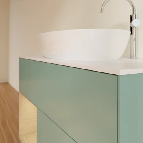 VILLEROY BOCH Toaletní skříňka Finion, s osvětlením, 2 výsuvy, 1000 x 603 x 501 mm, olivový matný lak / dubová dýha / sklo bílé matné #F891PCGM, obrázek 6