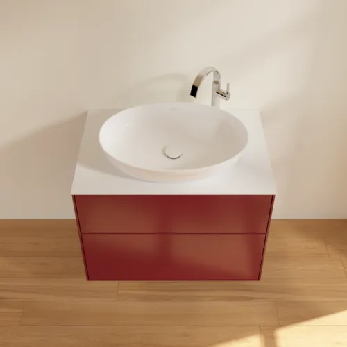 VILLEROY BOCH Toaletní skříňka Finion, 2 výsuvy, 800 x 603 x 501 mm, Peony Matt Lacquer / Glass White Matt #F87100HB, obrázek 4