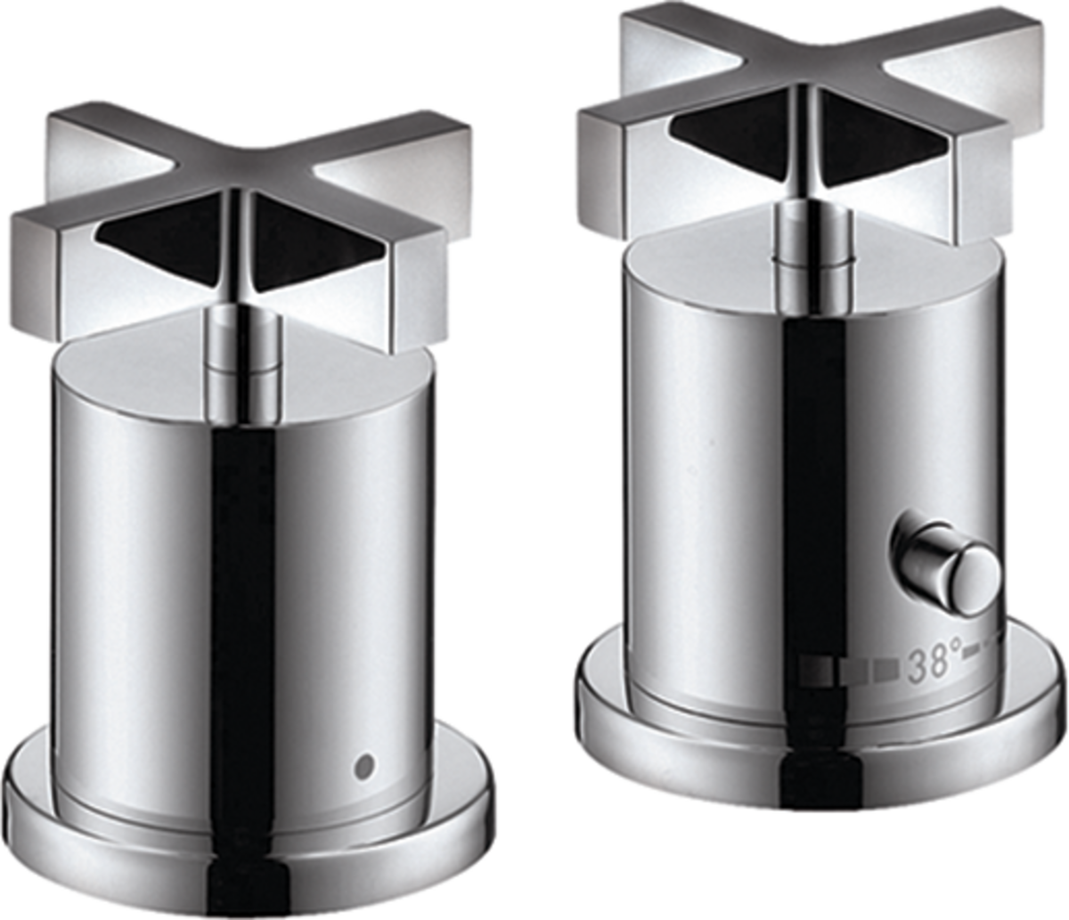 HANSGROHE AXOR Citterio 2otvorová termostatická baterie na okraj vany s rukojeťmi ve tvaru kříže #39480000 - chrom