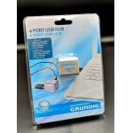 Grundig 51594 USB rozbočka pro 4 USB porty včetně kabelu, stříbrná
