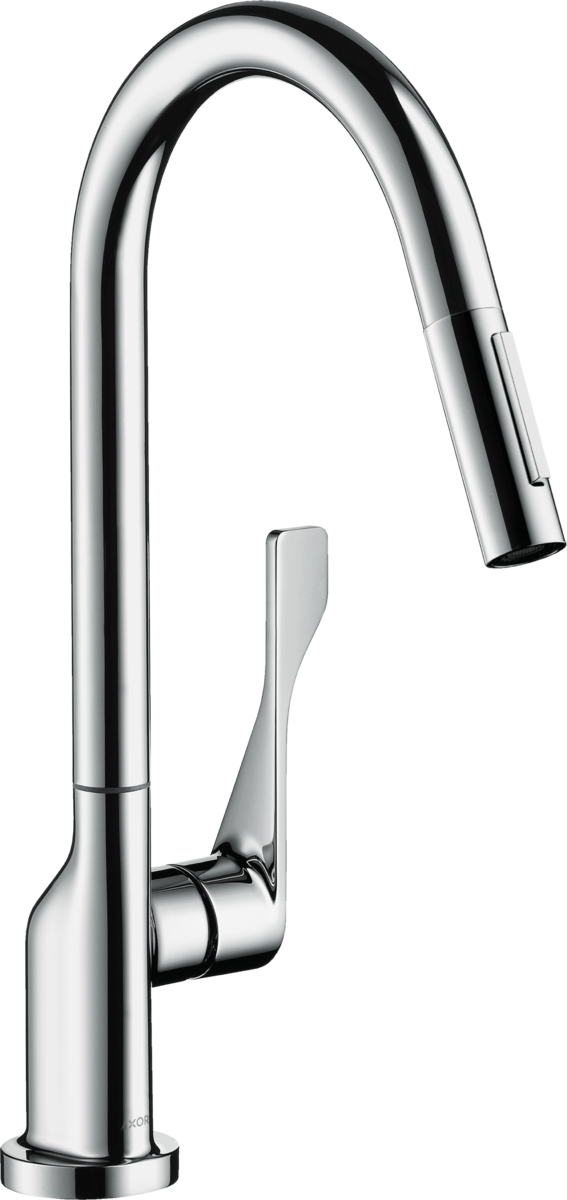 HANSGROHE AXOR Citterio Páková kuchyňská baterie 250 s vytahovací sprškou #39835340 - kartáčovaný černý chrom