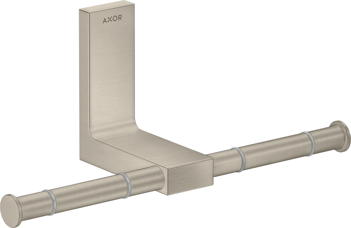 HANSGROHE AXOR Universal Rectangular Držák na toaletní papír dvojitý #42657820 - kartáčovaný nikl
