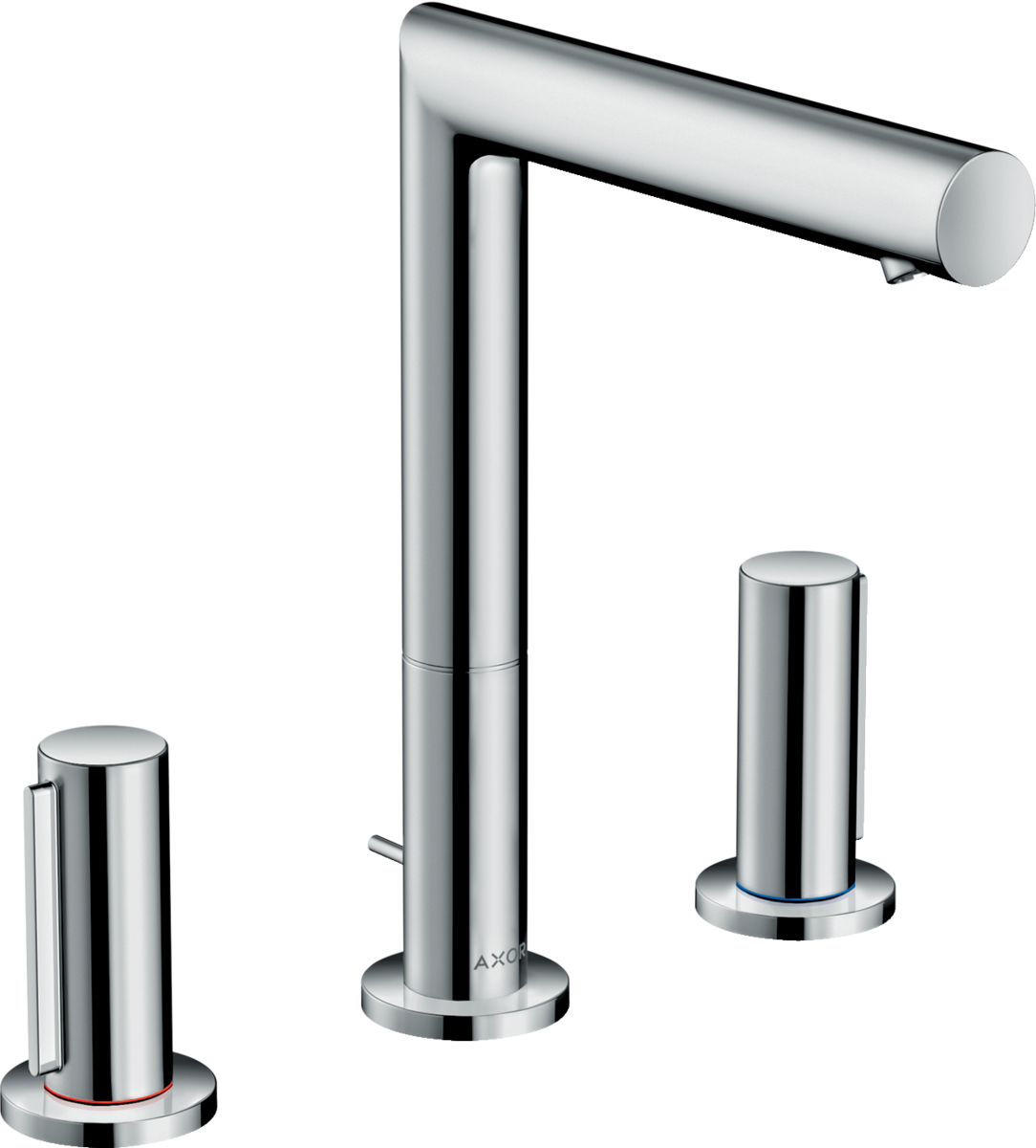 HANSGROHE AXOR Uno 3otvorová umyvadlová baterie 200 s rukojeťmi Zero a s odtokovou soupravou s táhlem #45133000 - chrom