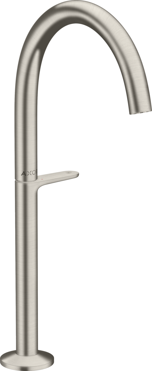 HANSGROHE AXOR Jedna umyvadlová baterie Select 260 pro umyvadla na desku s push-open výsuvným odpadem #48030800 - nerezová ocel Optic